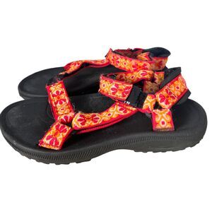 Teva 6471 Hurricane II Pink Orange Floral Strappy Sandals Women's Size 7